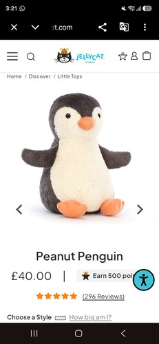 Jellycat peanut penguin large - peanut,